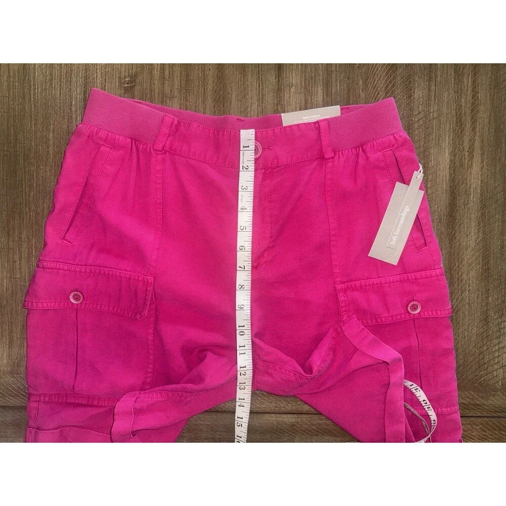 NWT Soft Surroundings 7.5” Pali Shorts Cargo Pockets Pink Womens Size Medium NEW